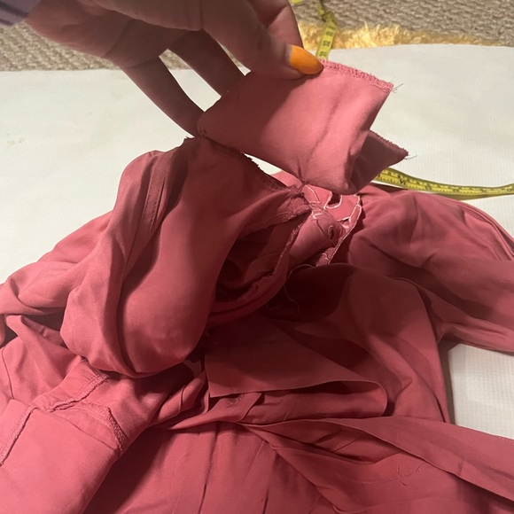 Vintage pink western style blouse with eyelet cute out ruffle collar - Picture 6 of 6